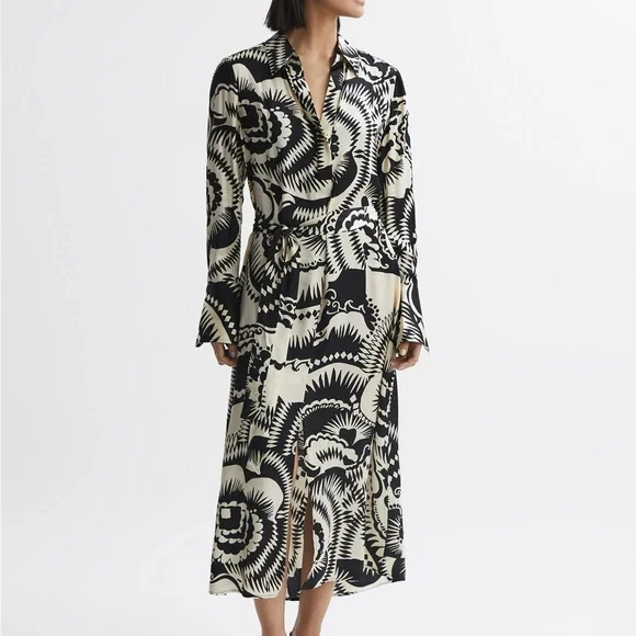NWOT Reiss Tilly Printed Midi Size 2 - Picture 3 of 12